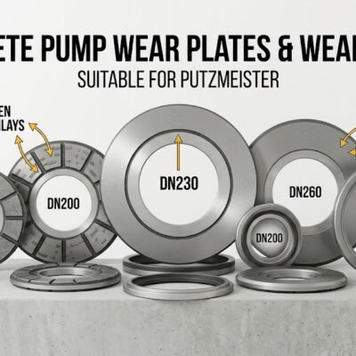 concrete pump wear plates and wear rings made in turkey by bomanti