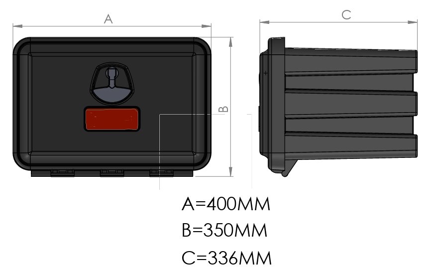 Plastic semi trailer tool box 40x30 cm (40L) Made in Turkey Plastic semi trailer tool box 40x30 cm (40L) Made in Turkey